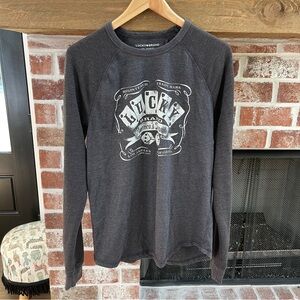 Lucky Brand CharcoalPoker Dice Graphic Long Sleeve Tee size M
